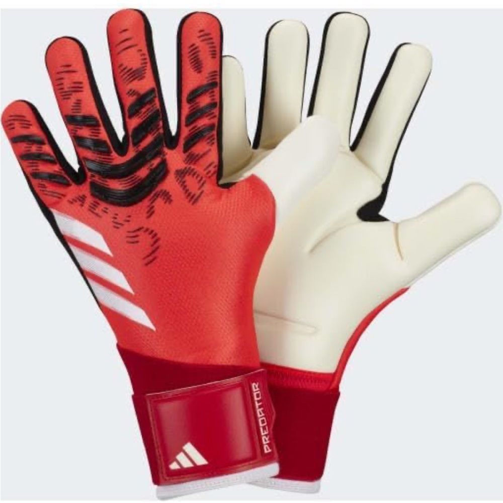 Adidas Predator Red and White Goalkeeper Gloves size 8 -9